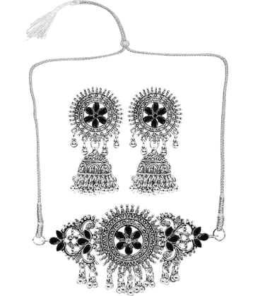 PUJVI Black German Necklace Set ( Pack of 1 )