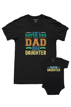 Super Dad - Super Daughter-Half Romper / S / Black