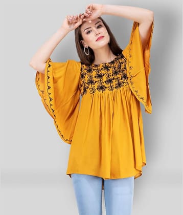SAAKAA Women's Rayon Regular Top ( Tan )