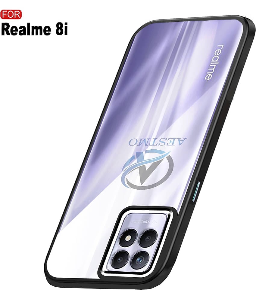 AESTMO - Transparent Polycarbonate Plain Cases Compatible For Realme 8i ( Pack of 1 )