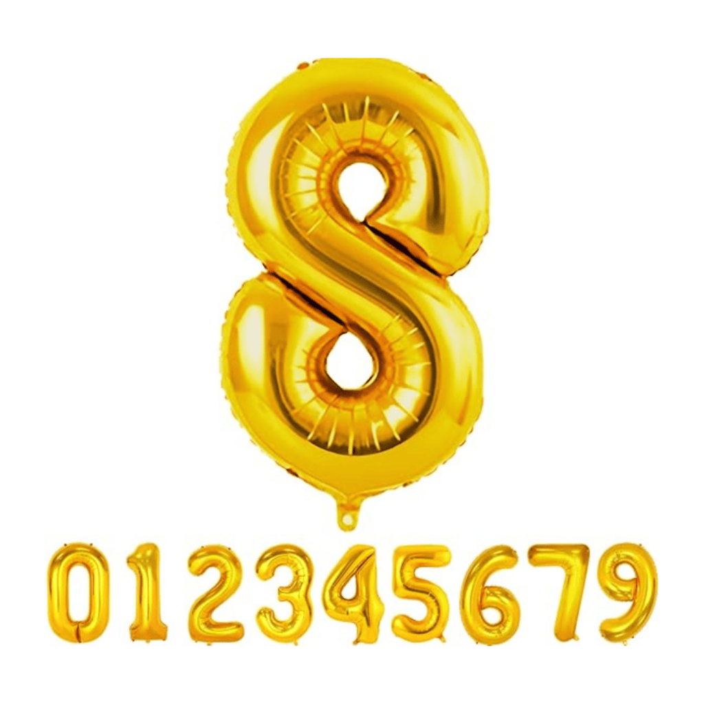 Numerical 8 18" Golden Balloon - Party and Festive Needs | Buy online on ZillyBuy