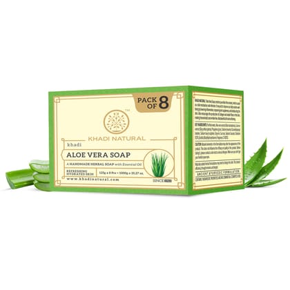 Khadi Natural Aloe Vera Soap Combo Value Pack of 8 - 125gm Each