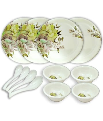 Inpro - 12 pcs Melamine Dinner Set Multicolor Melamine Dinner Set ( Pack of 12 )