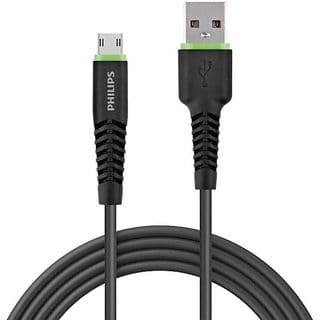 PHILIPS DLC1530U 5 A 1.2 m Rubber Micro USB Cable (Compatible with Micro USB Port, Black, One Cable).