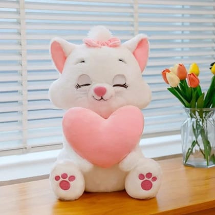 CuddleNest Merry Cat Soft Toy – Cute White Kitty Plush with Pink Heart & Bow, Embroidered Paw Details, Stuffed Animal for Kids & Gifting | 35 Cm CuddleNest Merry Cat Soft Toy – Cute White Kitty Plush with Pink Heart & Bow, Embroidered Paw Details, Stuffed Animal for Kids & Gifting | 35 Cm