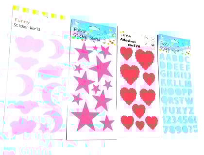 Nawani Stickers Foam Puffy Funny Decorative for Kids Boys and Girls, 4 Type of Stickers.