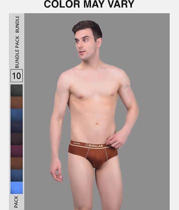 Dollar Lehar Super Combed Cotton Mens Brief - Pack of 10 - (Colour May Vary)