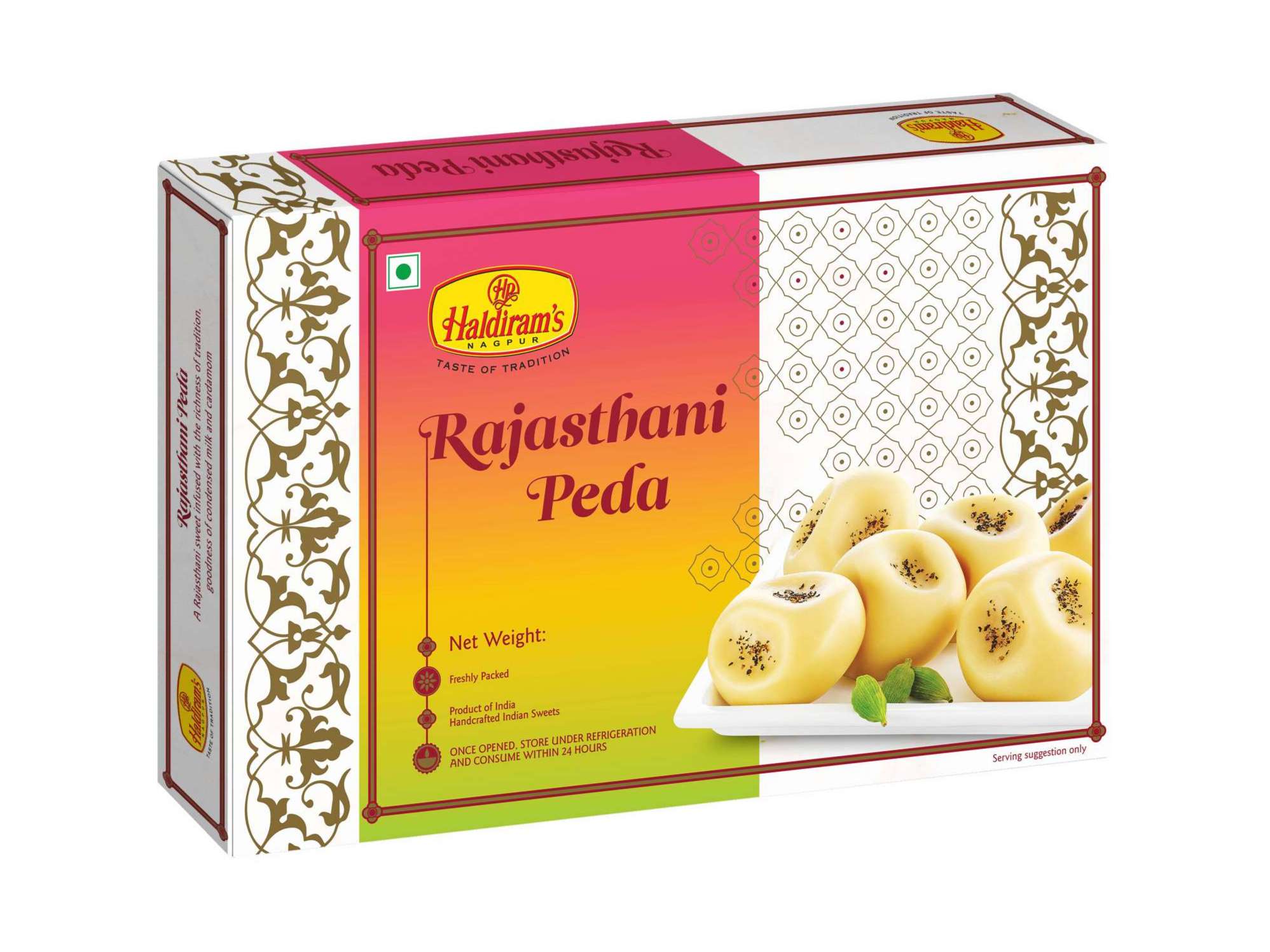 Haldiram's Rajasthani Peda Packed Sweets - 500 Gm - Pack of 2