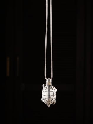 Ocean Baby Turtle Silver Pendant