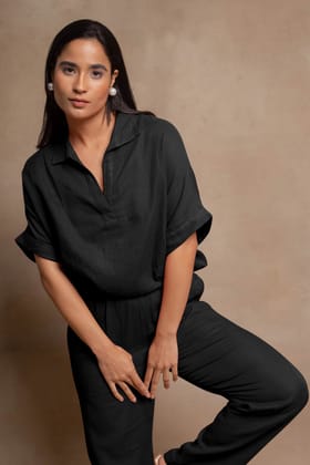 Lavasa Co-ord Set: Black-XS-S