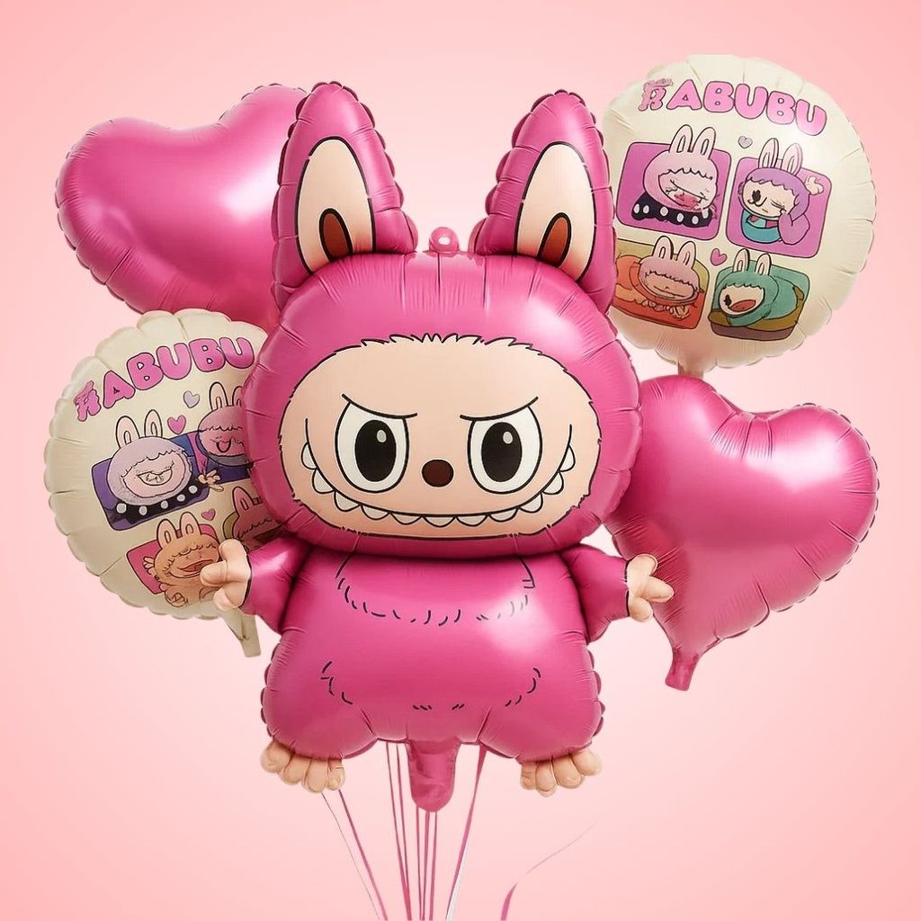 Labubu Foil Balloons - Set Of 5 - Party and Festive Needs | Buy online on ZillyBuy