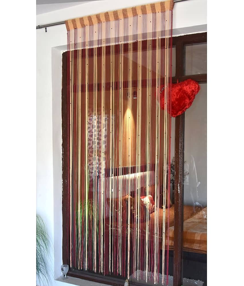 Homefab India Solid Semi-Transparent Rod Pocket Long Door Curtain 9ft (Pack of 1) - Maroon