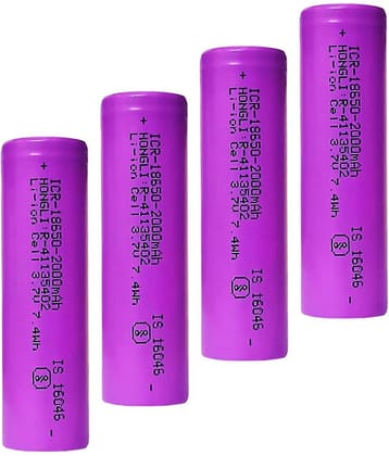 A Grade 18650 Li-ion 2000mAh Rechargeable Battery (PACK OF 4).