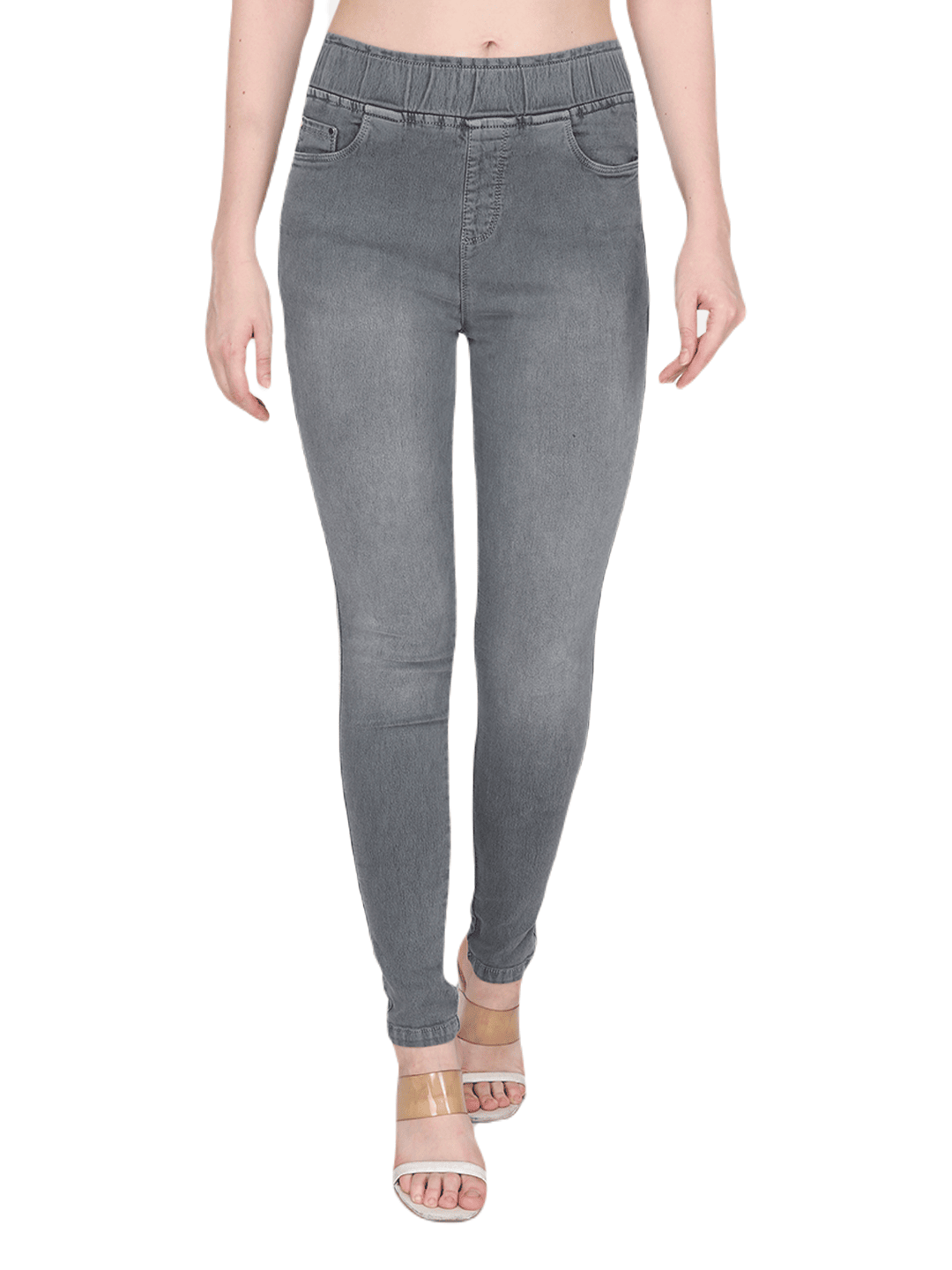 Albion By CnM Women Stretchable Grey Denim Jegging