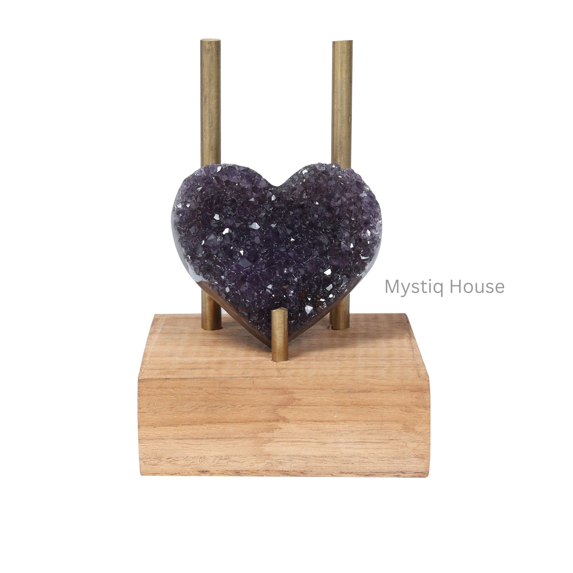 Amethyst Heart Cluster With Stand-Approx 214-214 gms