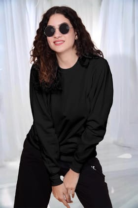 Black - Fleece Sweatshirt-S / Black