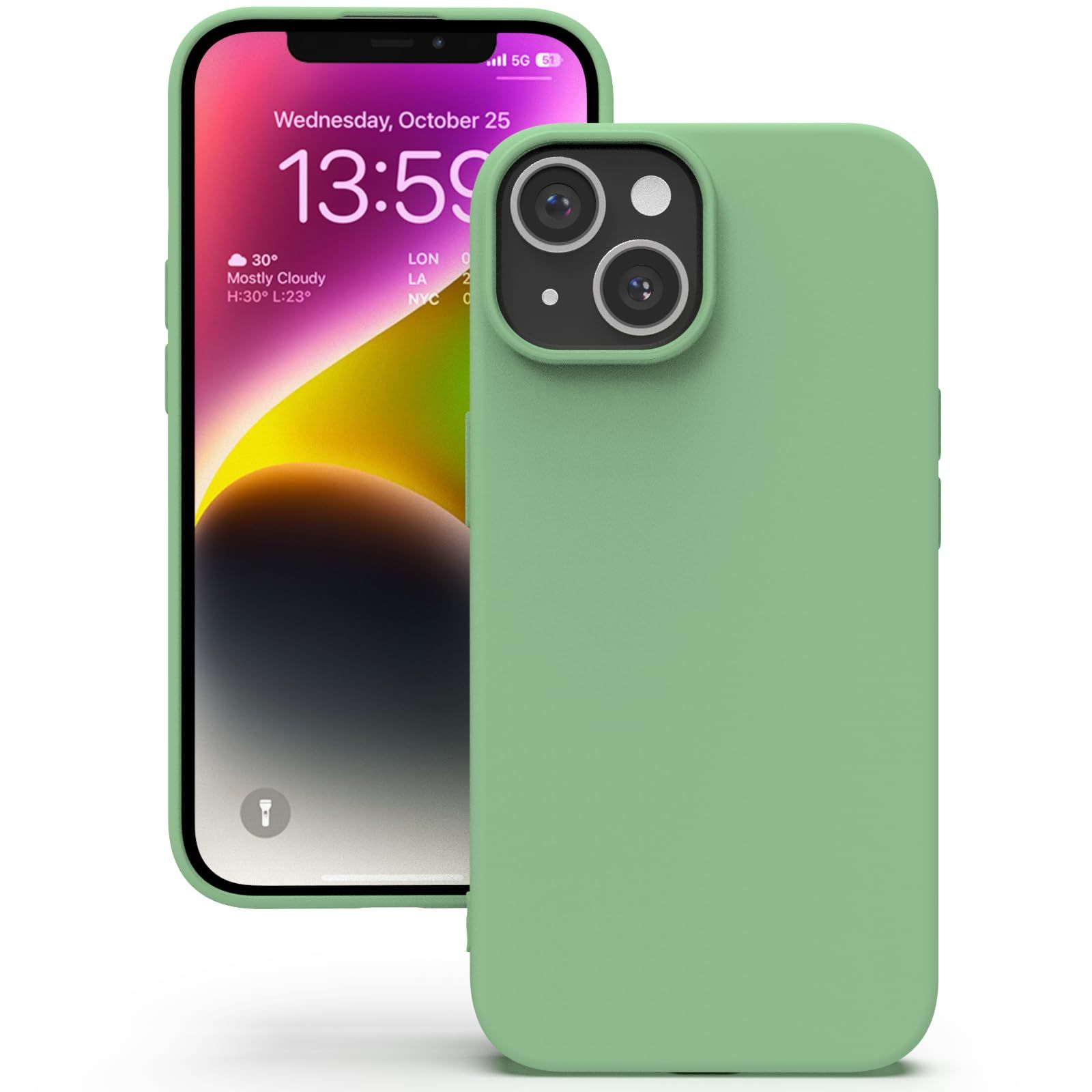 YATWIN Silicone Back Case for iPhone 13, Soft-Touch Phone Back Cover for Apple iPhone 13 - Mint Green YATWIN Silicone Back Case for iPhone 13, Soft-Touch Phone Back Cover for Apple iPhone 13 - Mint Green - Mint Green / iPhone 13