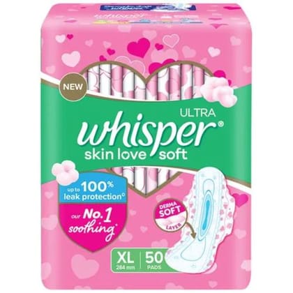 Whisper Ultra Soft Sanitary Pads XL Plus 50 Pcs