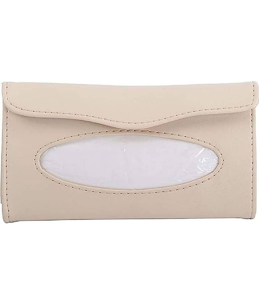 Car Tissue Dispenser Leather Beige