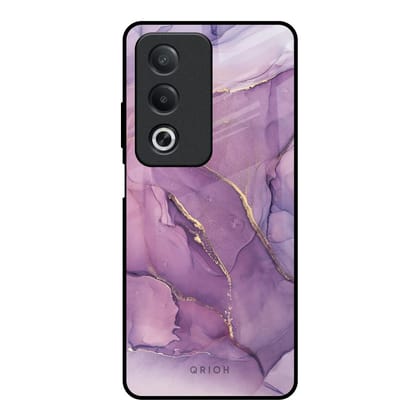 Purple Gold Marble Glass Case for OPPO A3 Pro 5G