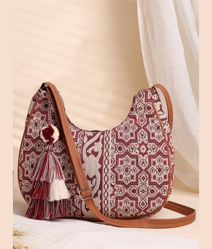 Anekaant Sling Bag Cotton Set of 1 ( Wine )