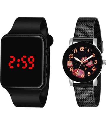 DECLASSE - Black PU Analog Couple's Watch