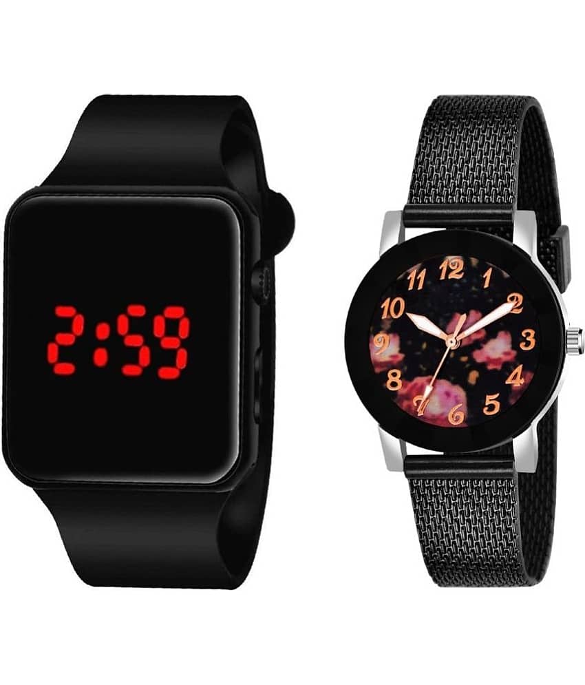 DECLASSE - Black PU Analog Couple's Watch