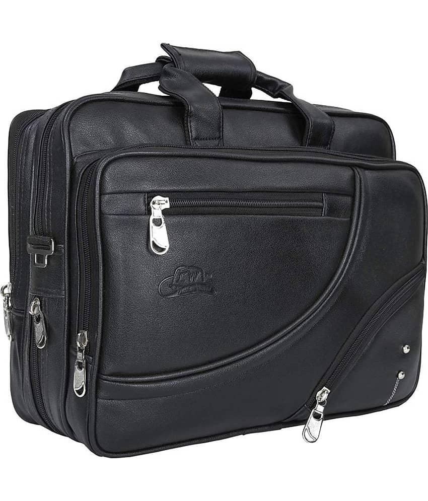 Leather World Office Laptop bag Black P.U. Office Bag