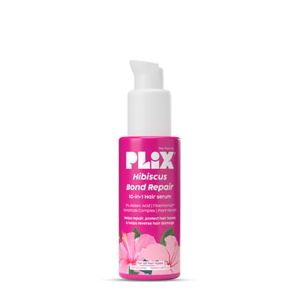 PLIX - THE PLANT FIX Hibiscus Bond Repair 10-in-1 Hair Serum | FiberHance™ | Repairs Damage Hair | Strengthens Keratin Structure | Provides 3X strengthening | 50ml PLIX - THE PLANT FIX Hibiscus Bond Repair 10-in-1 Hair Serum | FiberHance™ | Repairs Damag