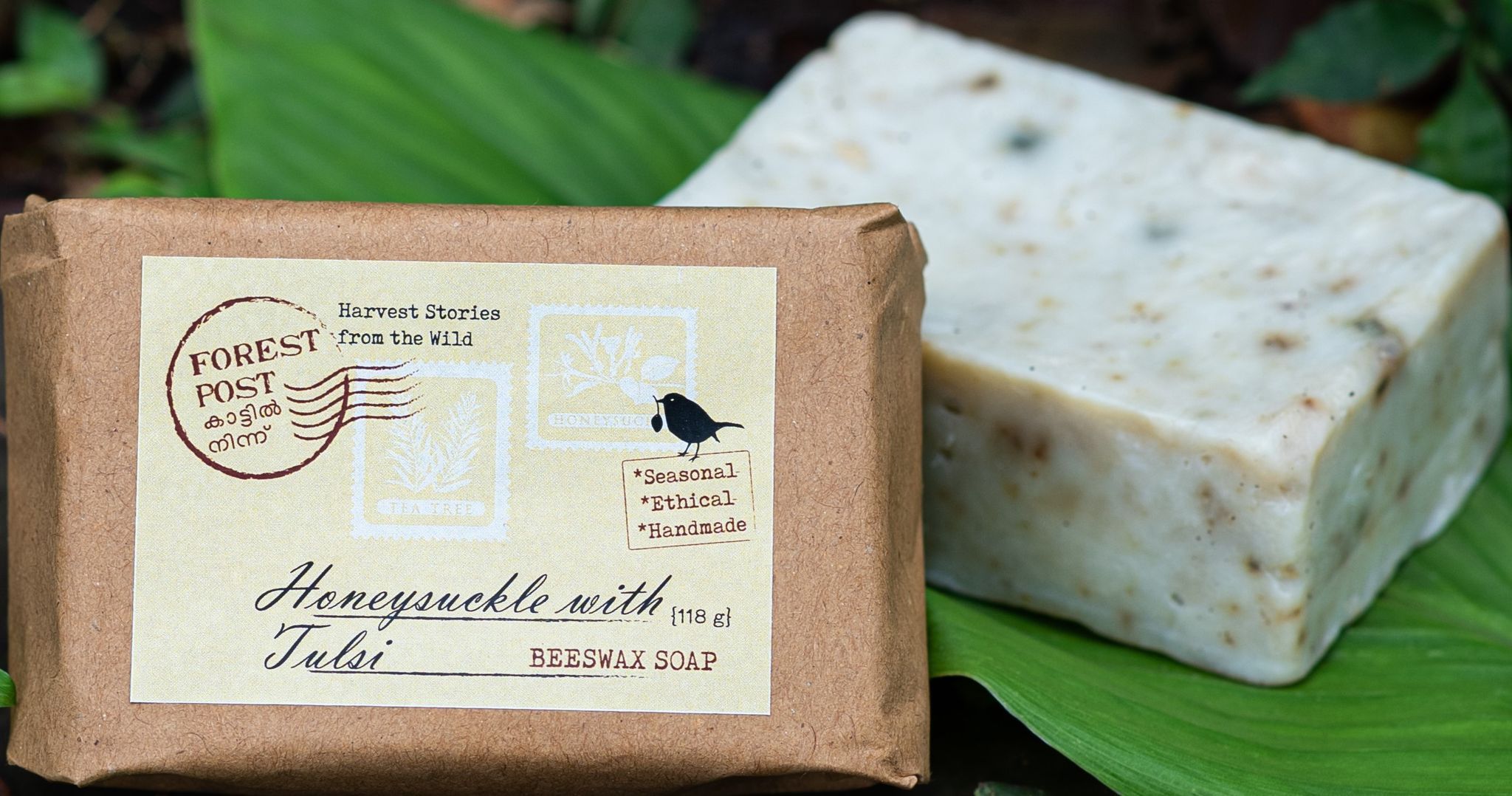 Beeswax Handmade Honeysuckle with Tulsi Soap 118 grams (1TORSOPTN00270)