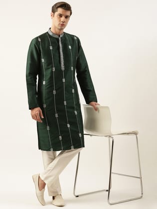 Green silk Gota Embroidered Kurta Set-Made To Measure / Kurta Churidaar Set