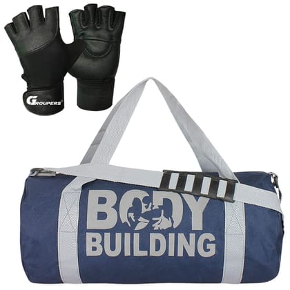 GROUPERS Combo Set of Duffle Canvas Bag with Gloves