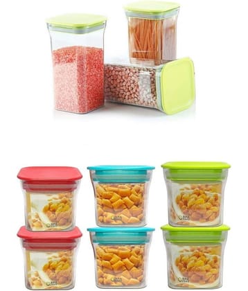 Analog kitchenware - Polyproplene Multicolor Food Container ( Set of 9 - 1100 )