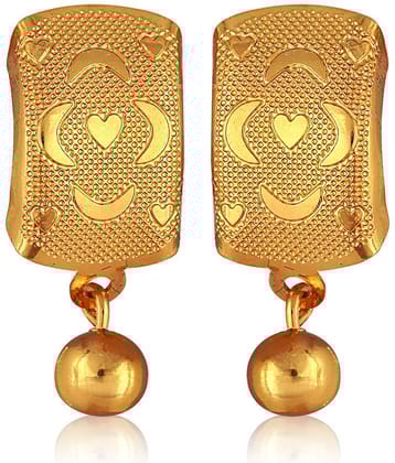 VIVASTRI Golden Stud Earrings ( Pack of 1 )