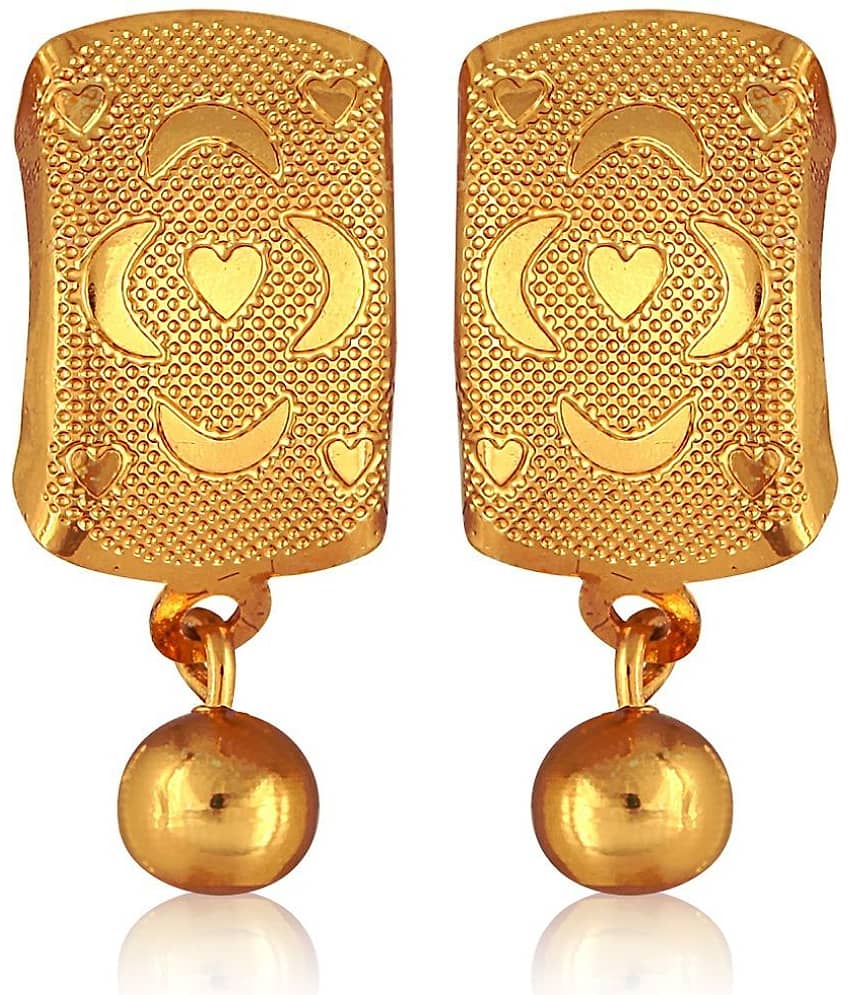 VIVASTRI Golden Stud Earrings ( Pack of 1 )