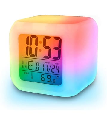 DAYBETTER Digital Plastic Square Table Clock - Pack of 1