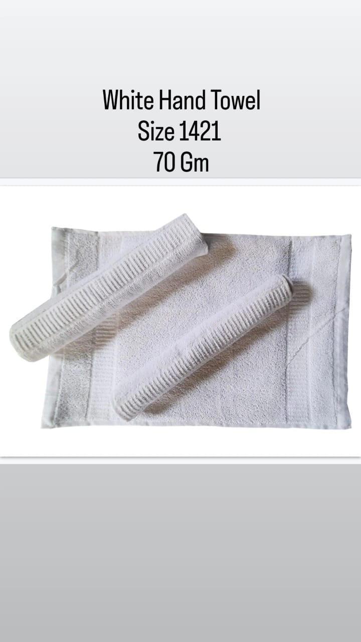 White Hand Towel ( Colour - White  )