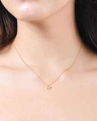 Tiny Butterfly Necklace-18k Gold Plated