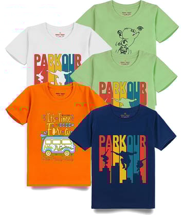 KIDDY VIDDY Pack of 1 Boys Cotton T-Shirt ( White )