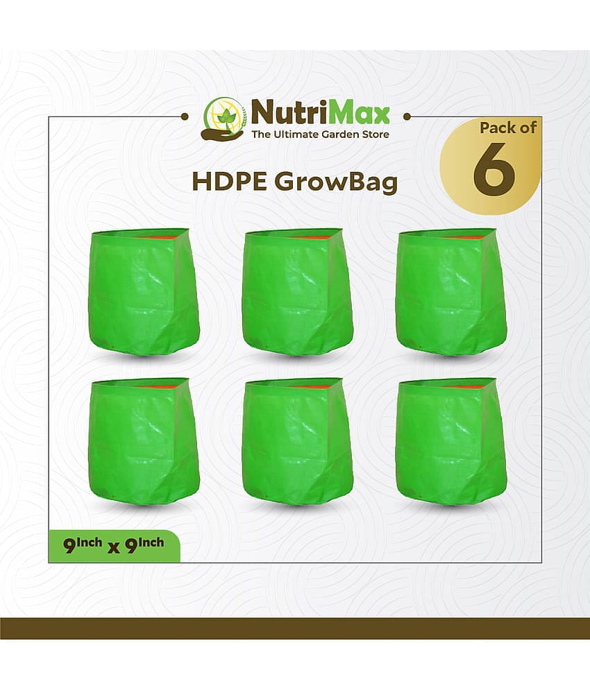 Nutrimax HDPE 200 GSM 9 inch x 9 inch Pack of 6 Outdoor Plant Bag