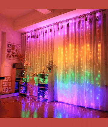 SPARKWORLD Multicolor 3M Curtain String Light ( Pack of 1 )