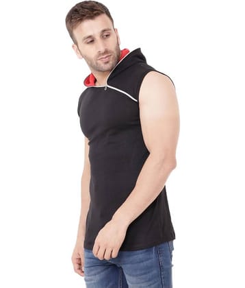 Tfurnish Cotton Blend Black Solids T-Shirt