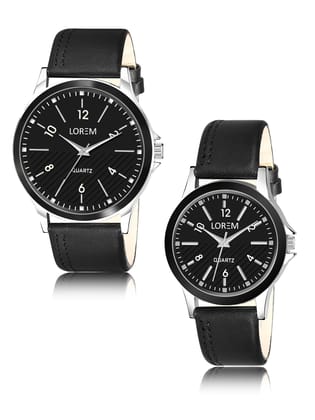 Black Stylish Dial Analog Watch for Lovely Couple LR93-LR340