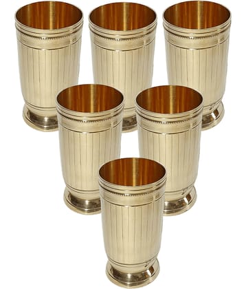A & H ENTERPRISES - Heavy Water Brass Glasses 250 ml ( Pack of 6 )
