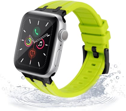 Luxury AP Style Sports Bands By iSerieshub Compatible For iWatch-44MM / Neon Green B