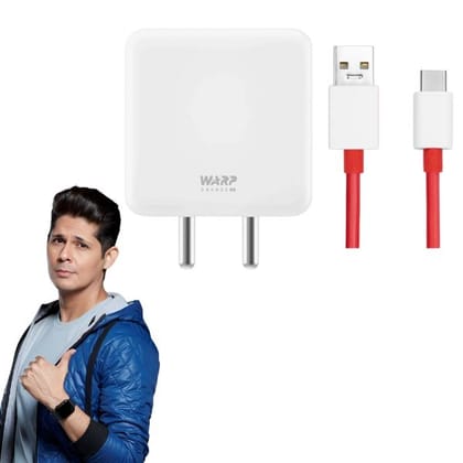 Oneplus 8 Pro Warp Charge 6 Amp 30W Mobile Charger With Type C Cable Red
