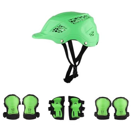 STEELBIRD Skating / Cycling Helmet Along With Protector  Green