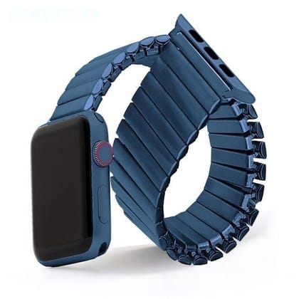 Premium Elastic Stainless Steel Loop By iSerieshub Compatible For Smart-Watch-42-44-45-49MM / Mine Blue