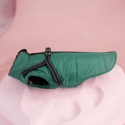 Dog Jacket with reflective harness - Green-5XL