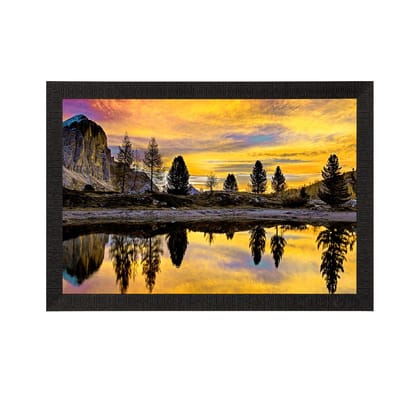 Scenic Lake Side View Satin Matt Texture UV Art Painting